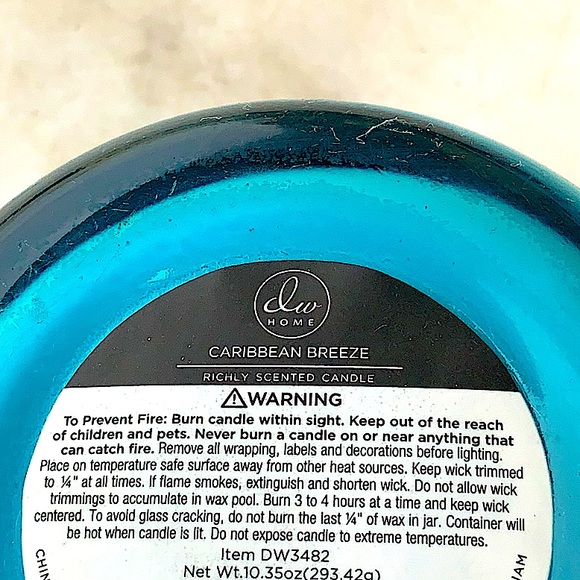 DW HOME CANDLE CARIBBEAN BREEZE RICHLY SCENTED NEW 1 WICK - Picture 3 of 3